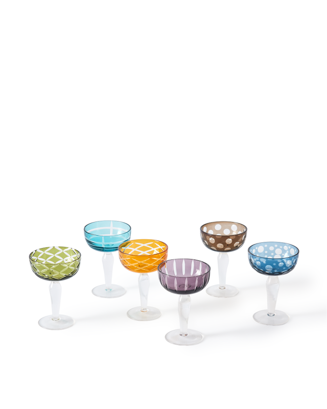 Multicolour Cuttings Coupe Glasses